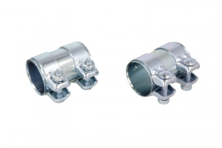 Sistem evacuare - Conector teava esapament (56x56x120mm, 2 bucati in pachet) potrivit AUDI A4 B5, CABRIOLET B3; BMW Seria 1 (E81), 1 (E82), 1 (E87), 1 (E88), 3 (E90), 3 (E91), 3 (E92), 3 (E93) 1.8-2.8 