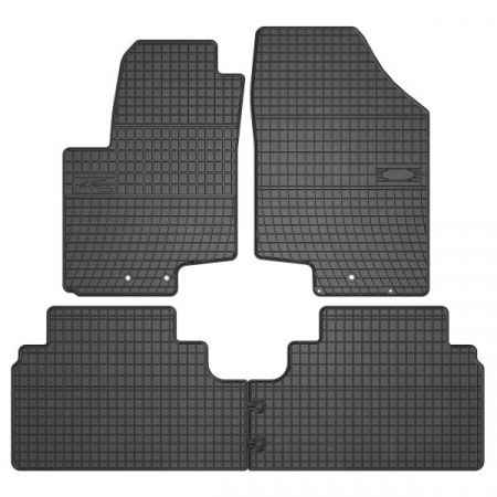Covorase auto - Covor podea FROGUM cauciuc, 4 buc. BASIC, fata/spate, set, culoare neagra, potrivit HYUNDAI IX20; KIA VENGA 02.10-07.19, Liftback