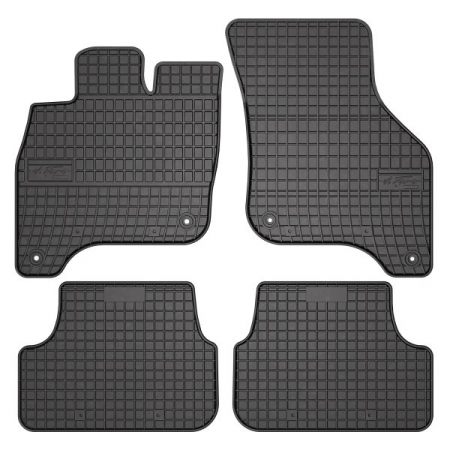Accesorii auto - Covor podea FROGUM cauciuc, 4 buc. BASIC, fata/spate, set, culoare neagra, potrivit VW GOLF VII 03.14-01.21, (Hybrid / model / version)