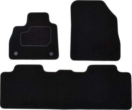 Covor podea MAMMOOTH Velours, 3 buc., fata/spate, set, culoare neagra, potrivit RENAULT ESPACE V 02.15-03.23, Delivery van, 5 places