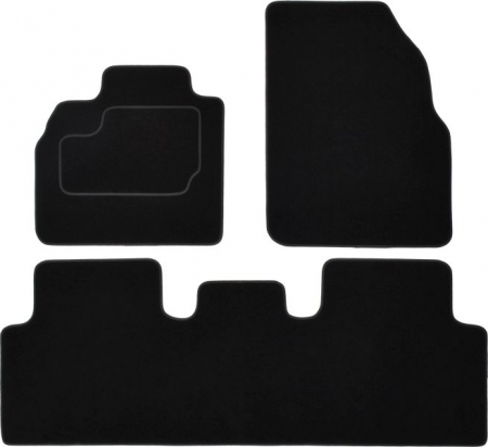 Accesorii auto - Covor podea MAMMOOTH Velours, 3 buc., fata/spate, set, culoare neagra, potrivit RENAULT GRAND SCENIC II 04.04-06.09, Delivery van