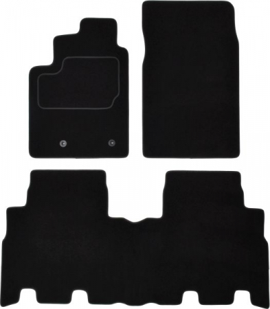 Covor podea MAMMOOTH Velours, 3 buc., fata/spate, set, culoare neagra, potrivit TOYOTA YARIS VERSO 08.99-09.05, Van