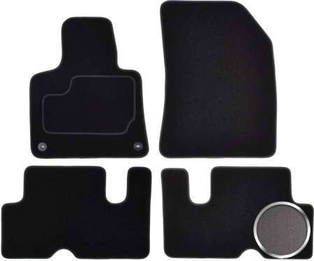 Accesorii auto - Covor podea MAMMOOTH Velours, 4 buc., fata/spate, set, culoare gri, potrivit CITROEN C4 GRAND PICASSO II 06.13-, Van, 7 places