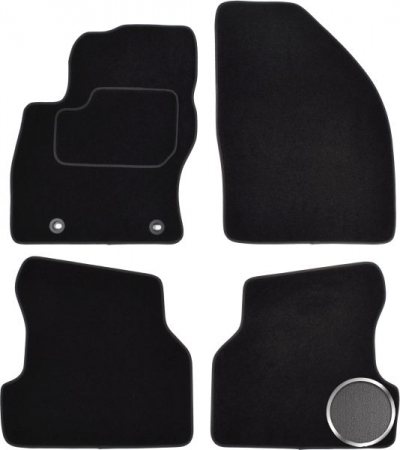 Accesorii auto - Covor podea MAMMOOTH Velours, 4 buc., fata/spate, set, culoare gri, potrivit FORD FOCUS II 07.04-09.12, Saloon