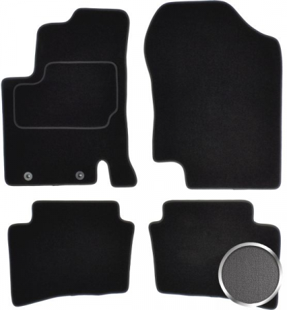 Accesorii auto - Covor podea MAMMOOTH Velours, 4 buc., fata/spate, set, culoare gri, potrivit HYUNDAI I20 I 08.08-12.15, Saloon
