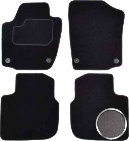 Covor podea MAMMOOTH Velours, 4 buc., fata/spate, set, culoare gri, potrivit SKODA RAPID 07.12-12.19, Saloon