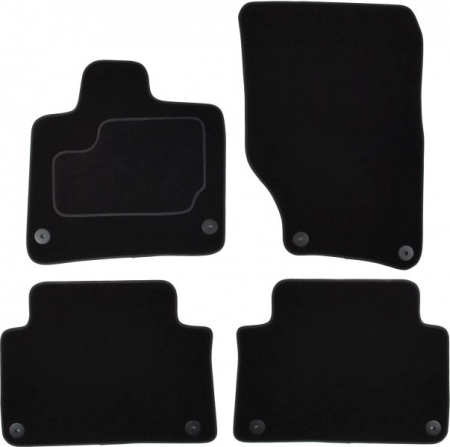 Covorase auto - Covor podea MAMMOOTH Velours, 4 buc., fata/spate, set, culoare neagra, potrivit AUDI Q7 03.06-08.15, Off-road / SUV, 7 places