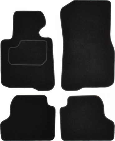 Covor podea MAMMOOTH Velours, 4 buc., fata/spate, set, culoare neagra, potrivit BMW 4 (F32, F82) 07.13-06.20, Coupe