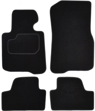 Covor podea MAMMOOTH Velours, 4 buc., fata/spate, set, culoare neagra, potrivit BMW 4 (F33, F83) 10.13-07.20, Cabriolet
