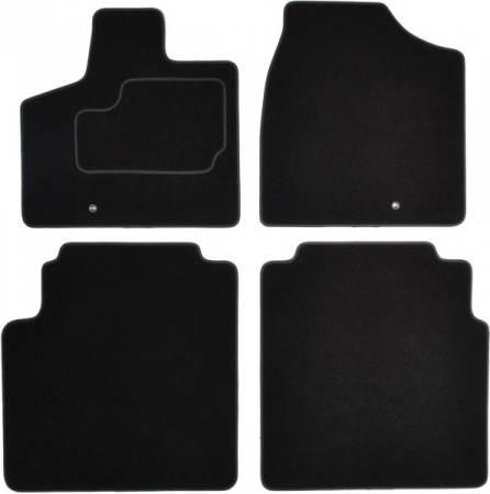 Covor podea MAMMOOTH Velours, 4 buc., fata/spate, set, culoare neagra, potrivit CHRYSLER TOWN & COUNTRY, VOYAGER V 10.07-, Van, long