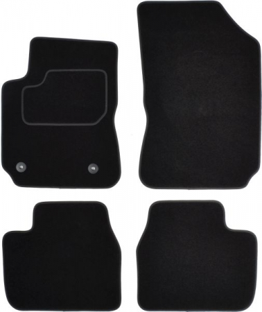 Covor podea MAMMOOTH Velours, 4 buc., fata/spate, set, culoare neagra, potrivit CITROEN C4 CACTUS 09.14-, Saloon