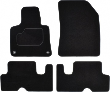 Covor podea MAMMOOTH Velours, 4 buc., fata/spate, set, culoare neagra, potrivit CITROEN C4 GRAND PICASSO II, C4 PICASSO II 02.13-, Van, 5 places