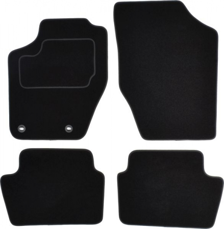 Covorase auto - Covor podea MAMMOOTH Velours, 4 buc., fata/spate, set, culoare neagra, potrivit CITROEN C4 I 11.04-07.11, Coupe / Saloon