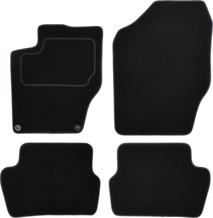 Covor podea MAMMOOTH Velours, 4 buc., fata/spate, set, culoare neagra, potrivit CITROEN C4 II 11.09-, Saloon
