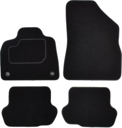 Covorase auto - Covor podea MAMMOOTH Velours, 4 buc., fata/spate, set, culoare neagra, potrivit CITROEN DS5 11.11-07.15, Saloon