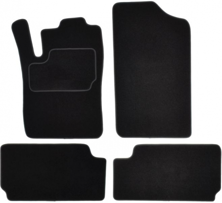 Covor podea MAMMOOTH Velours, 4 buc., fata/spate, set, culoare neagra, potrivit CITROEN XSARA PICASSO 12.99-06.12, Van