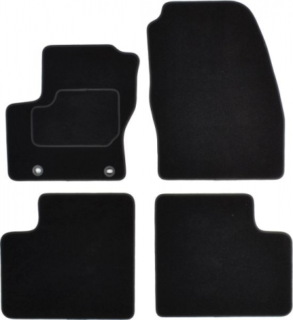 Covor podea MAMMOOTH Velours, 4 buc., fata/spate, set, culoare neagra, potrivit FORD C-MAX 02.07-09.10, Van