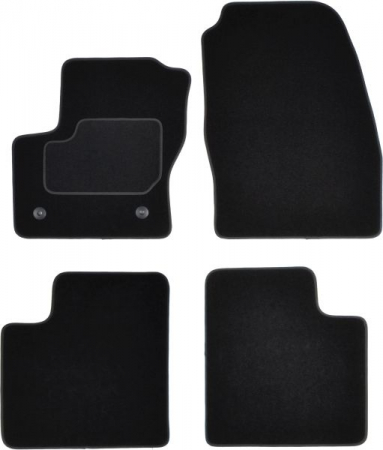 Covor podea MAMMOOTH Velours, 4 buc., fata/spate, set, culoare neagra, potrivit FORD GRAND C-MAX 10.12-06.19, Van