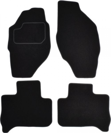 Covor podea MAMMOOTH Velours, 4 buc., fata/spate, set, culoare neagra, potrivit ISUZU D-MAX I 05.02-06.12, Pick-up