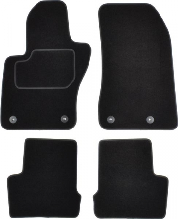 Covor podea MAMMOOTH Velours, 4 buc., fata/spate, set, culoare neagra, potrivit JEEP RENEGADE 07.14-, Off-road / SUV