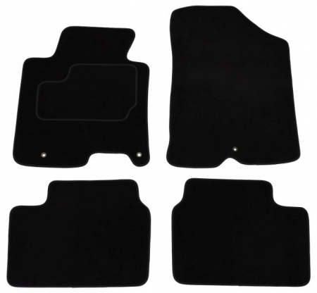 Covor podea MAMMOOTH Velours, 4 buc., fata/spate, set, culoare neagra, potrivit KIA CEE'D 05.12-07.18, Saloon / Station wagon