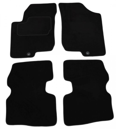 Covor podea MAMMOOTH Velours, 4 buc., fata/spate, set, culoare neagra, potrivit KIA CEE'D 12.06-12.12, Saloon / Station wagon