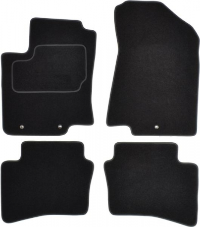 Covor podea MAMMOOTH Velours, 4 buc., fata/spate, set, culoare neagra, potrivit KIA RIO III 09.11-12.17, Saloon