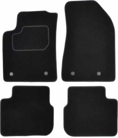 Covor podea MAMMOOTH Velours, 4 buc., fata/spate, set, culoare neagra, potrivit LANCIA DELTA III 08.08-08.14, Saloon