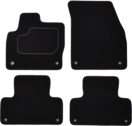 Covor podea MAMMOOTH Velours, 4 buc., fata/spate, set, culoare neagra, potrivit LAND ROVER RANGE ROVER EVOQUE 06.11-12.19, Off-road / SUV