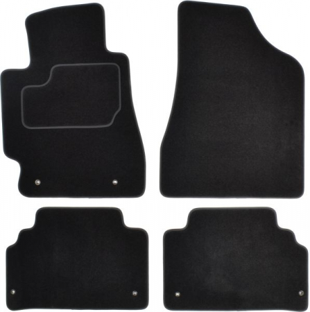 Covor podea MAMMOOTH Velours, 4 buc., fata/spate, set, culoare neagra, potrivit LEXUS RX 05.03-12.08, Off-road / SUV