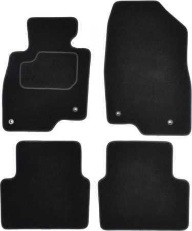 Covor podea MAMMOOTH Velours, 4 buc., fata/spate, set, culoare neagra, potrivit MAZDA 3 12.08-09.14, Saloon