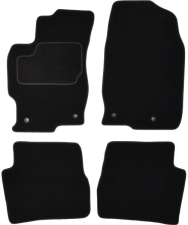Covor podea MAMMOOTH Velours, 4 buc., fata/spate, set, culoare neagra, potrivit MAZDA 6 08.07-07.13, Saloon