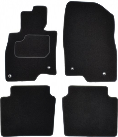 Covorase auto - Covor podea MAMMOOTH Velours, 4 buc., fata/spate, set, culoare neagra, potrivit MAZDA 6 12.12-, Saloon