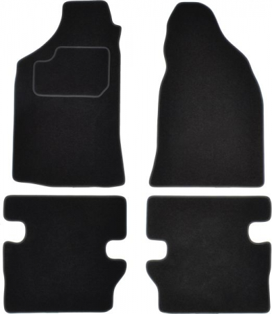Covor podea MAMMOOTH Velours, 4 buc., fata/spate, set, culoare neagra, potrivit MAZDA BT-50 12.06-12.15, Pick-up
