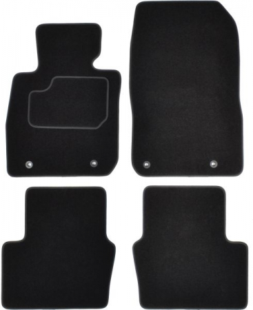 Covor podea MAMMOOTH Velours, 4 buc., fata/spate, set, culoare neagra, potrivit MAZDA CX-3 02.15-, Off-road / SUV