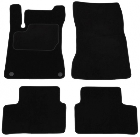 Covor podea MAMMOOTH Velours, 4 buc., fata/spate, set, culoare neagra, potrivit MERCEDES A (W177) 03.18-, Hatchback