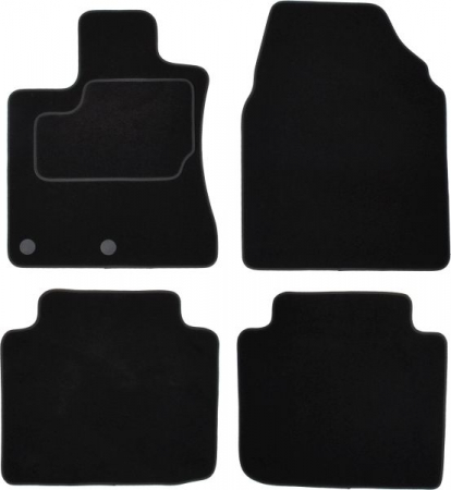 Covorase auto - Covor podea MAMMOOTH Velours, 4 buc., fata/spate, set, culoare neagra, potrivit NISSAN QASHQAI I 11.06-04.14, Off-road / SUV, 5 places
