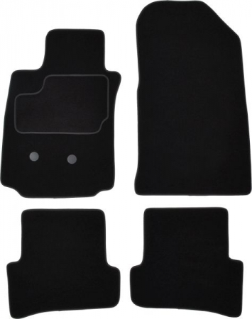 Covor podea MAMMOOTH Velours, 4 buc., fata/spate, set, culoare neagra, potrivit RENAULT CLIO III 05.05-12.14, Saloon