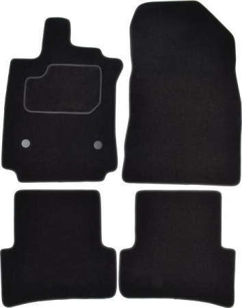 Covorase auto - Covor podea MAMMOOTH Velours, 4 buc., fata/spate, set, culoare neagra, potrivit RENAULT CLIO IV 11.12-08.21, Saloon