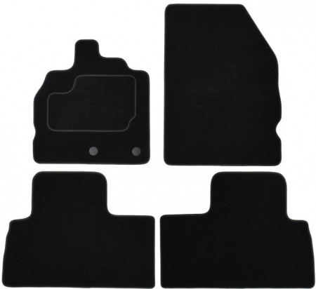 Covor podea MAMMOOTH Velours, 4 buc., fata/spate, set, culoare neagra, potrivit RENAULT GRAND SCENIC III 02.09-09.16, Van, 3 places; 5 places