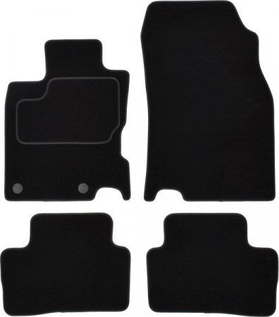 Covor podea MAMMOOTH Velours, 4 buc., fata/spate, set, culoare neagra, potrivit RENAULT KADJAR 06.15-, Off-road / SUV