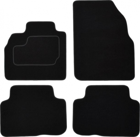 Covor podea MAMMOOTH Velours, 4 buc., fata/spate, set, culoare neagra, potrivit RENAULT SCENIC II 06.03-06.09, Van