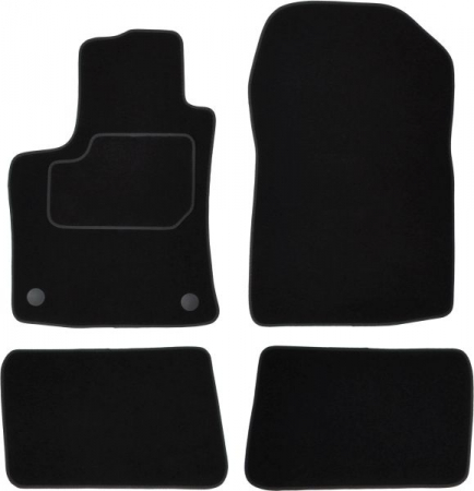 Covor podea MAMMOOTH Velours, 4 buc., fata/spate, set, culoare neagra, potrivit RENAULT TWINGO II 03.07-, Saloon