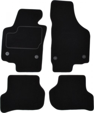 Covor podea MAMMOOTH Velours, 4 buc., fata/spate, set, culoare neagra, potrivit SEAT TOLEDO III 04.04-05.09, Saloon