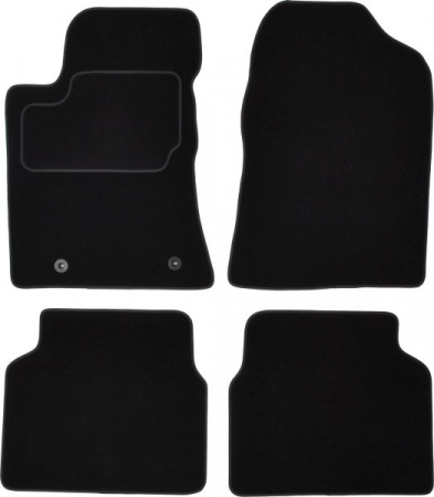 Covor podea MAMMOOTH Velours, 4 buc., fata/spate, set, culoare neagra, potrivit TOYOTA AVENSIS 03.03-11.08, Saloon
