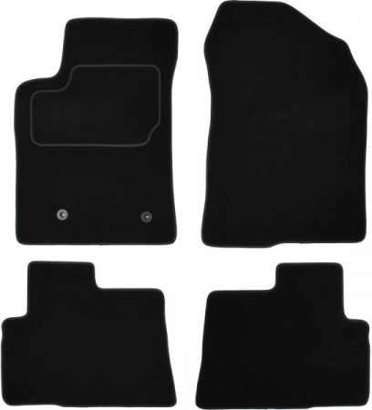 Covor podea MAMMOOTH Velours, 4 buc., fata/spate, set, culoare neagra, potrivit TOYOTA COROLLA VERSO 04.04-03.09, Van, 5 places
