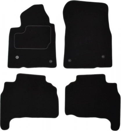 Covor podea MAMMOOTH Velours, 4 buc., fata/spate, set, culoare neagra, potrivit TOYOTA LAND CRUISER 200 01.08-, Off-road / SUV, 7 places; long version