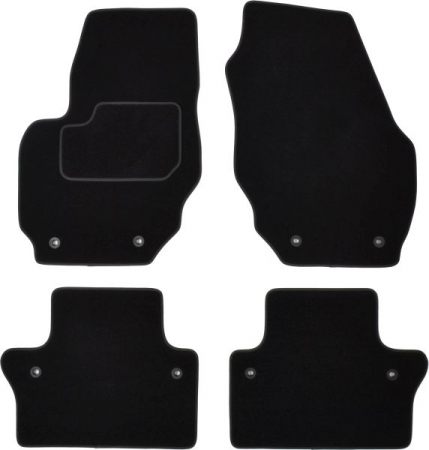 Covor podea MAMMOOTH Velours, 4 buc., fata/spate, set, culoare neagra, potrivit VOLVO S80 II 03.06-12.16, Saloon