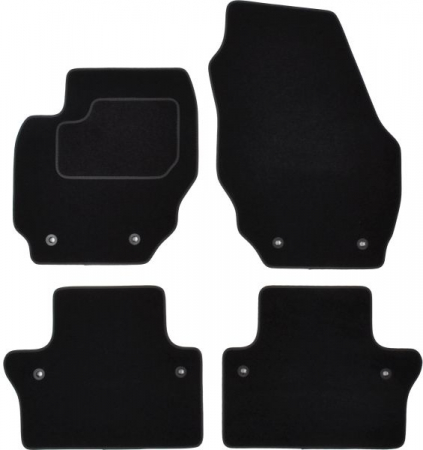 Covorase auto - Covor podea MAMMOOTH Velours, 4 buc., fata/spate, set, culoare neagra, potrivit VOLVO V70 III 04.07-04.16, Station wagon