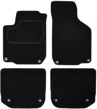 Covor podea MAMMOOTH Velours, 4 buc., fata/spate, set, culoare neagra, potrivit VW NEW BEETLE 01.98-10.10, Saloon